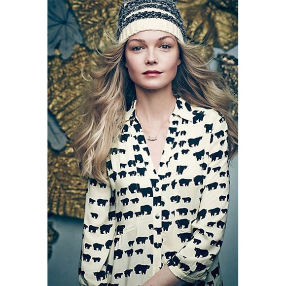 Maeve Tops - Anthropologie Maeve Woodland Walk Bear Button Down